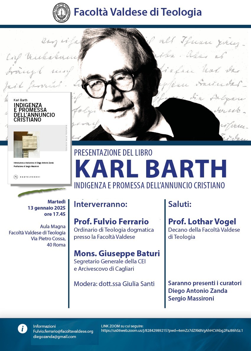PRESENTAZIONE LIBRO KARL BARTH (13 GENNAIO 2026)
